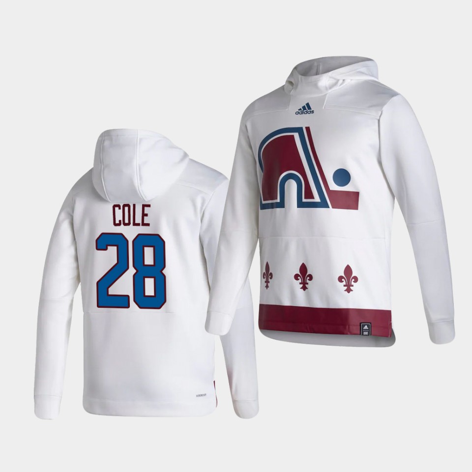 Men Colorado Avalanche #28 Cole White NHL 2021 Adidas Pullover Hoodie Jersey->colorado avalanche->NHL Jersey